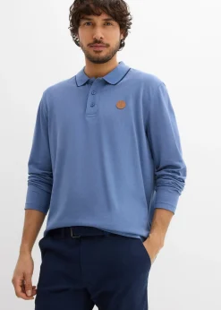 Polo manches longues classique avec détails contrastants, regular