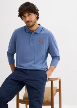 Polo manches longues classique avec détails contrastants, regular