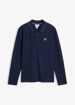 Polo manches longues classique avec détails contrastants, regular
