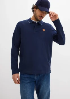 Polo manches longues classique avec détails contrastants, regular