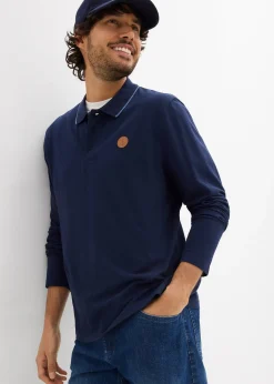 Polo manches longues classique avec détails contrastants, regular