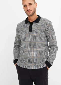 Polo manches longues en maille piquée 100% coton