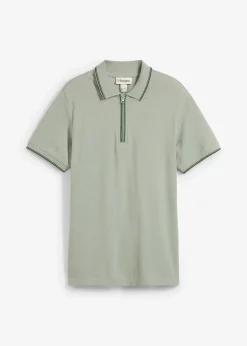 Polo zippé en maille piquée 100% coton