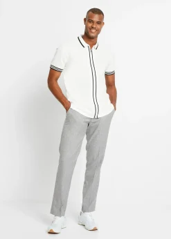Polo zippé en maille piquée 100% coton