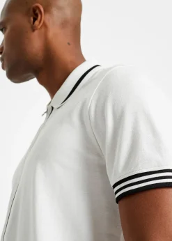 Polo zippé en maille piquée 100% coton