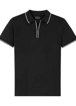 Polo zippé en maille piquée 100% coton