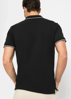 Polo zippé en maille piquée 100% coton