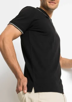 Polo zippé en maille piquée 100% coton