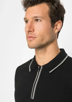 Polo zippé en maille piquée 100% coton
