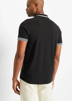 Polo zippé en maille piquée 100% coton