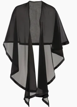 Poncho-écharpe avec détail en satin