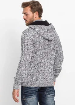 Pull à capuche en grosse maille de coton mélangé
