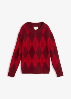 Pull à losanges en fine maille