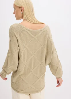 Pull à motif torsadé horizontal