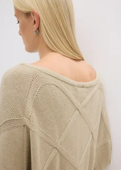 Pull à motif torsadé horizontal