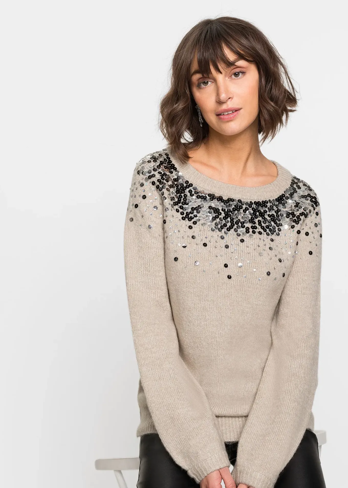 Pull à sequins multicolores