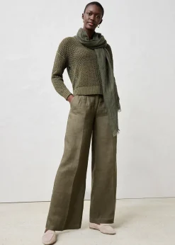 Pull ajouré en lin mélangé