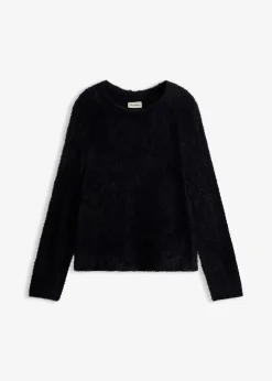 Pull ajouré en maille poilue