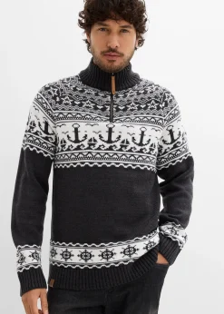 Pull camionneur à motif norvégien marin