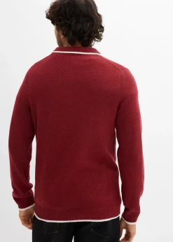Pull col polo en coton recyclé majoritaire