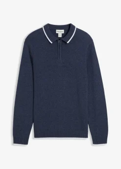 Pull col polo en coton recyclé majoritaire