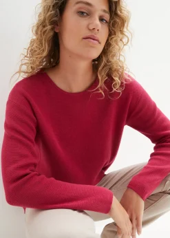 Pull col rond en maille milano côtelée