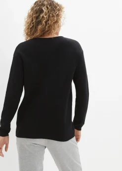 Pull col rond en maille milano côtelée