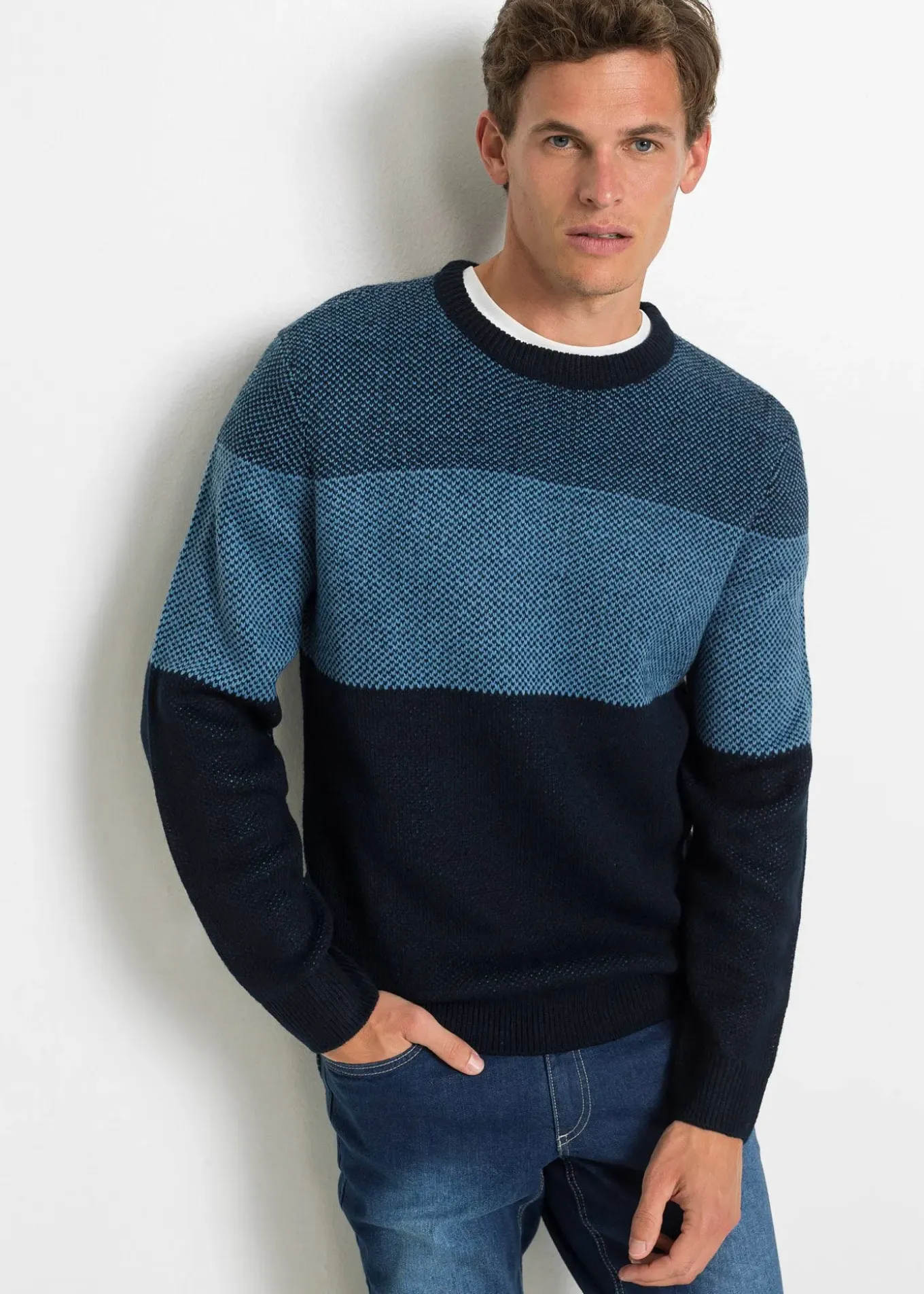 Pull col rond style color block