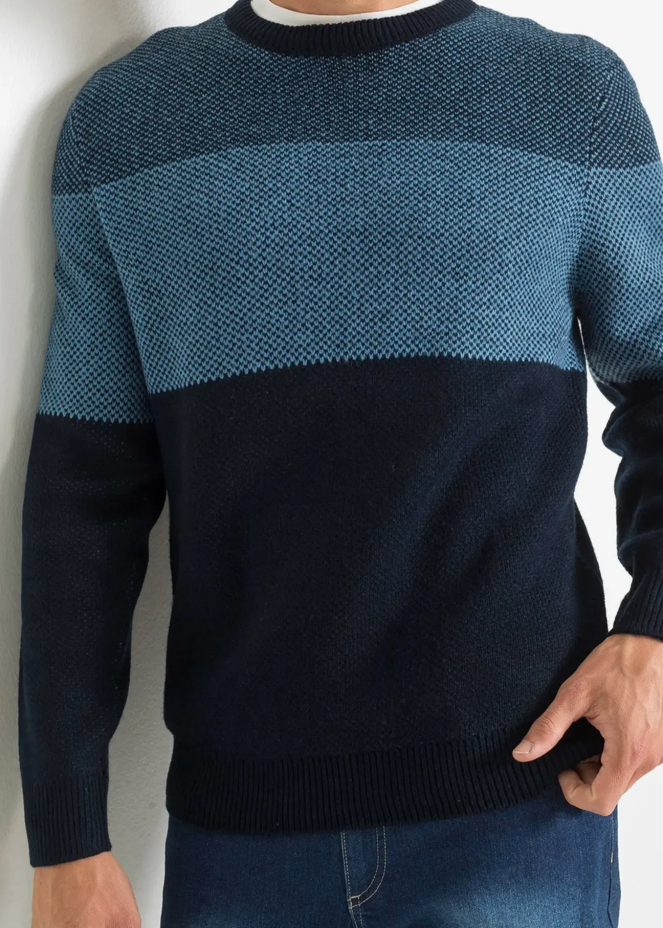 Pull col rond style color block