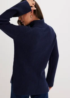 Pull col roulé 100% coton
