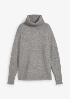 Pull col roulé avec strass