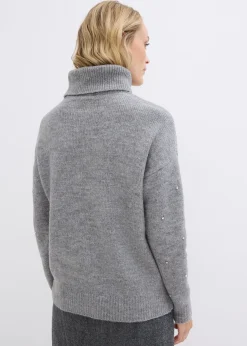 Pull col roulé avec strass