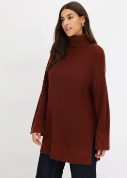 Pull col roulé oversize en coton mélangé