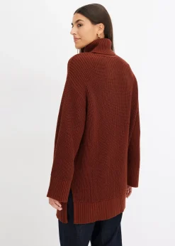 Pull col roulé oversize en coton mélangé
