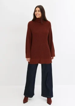 Pull col roulé oversize en coton mélangé