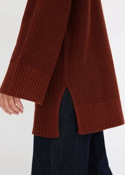 Pull col roulé oversize en coton mélangé