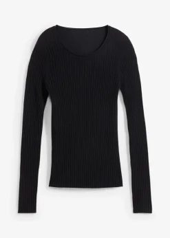 Pull côtelé en laine mérinos