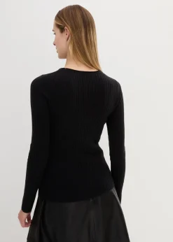 Pull côtelé en laine mérinos
