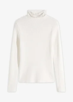 Pull côtelé en viscose mélangée fluide