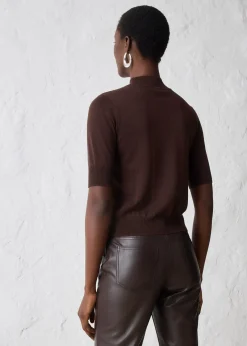 Pull doux à col roulé en laine mélangée