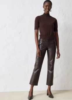 Pull doux à col roulé en laine mélangée
