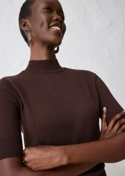Pull doux à col roulé en laine mélangée