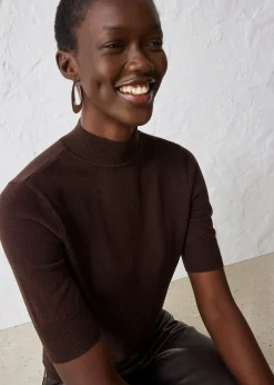 Pull doux à col roulé en laine mélangée
