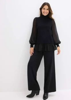 Pull en fine maille avec empiècement blouse