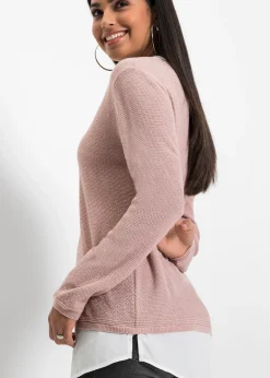 Pull en fine maille avec empiècement chemisier