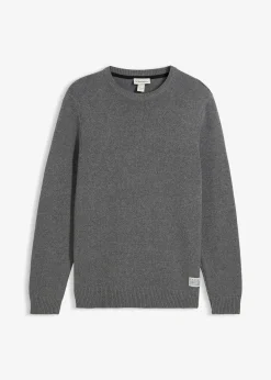 Pull en fine maille, coton recyclé majoritaire