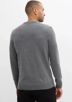 Pull en fine maille, coton recyclé majoritaire