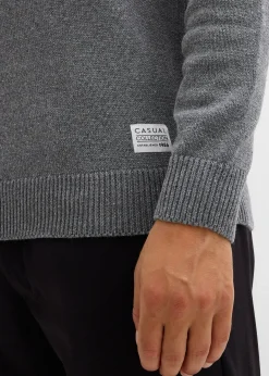 Pull en fine maille, coton recyclé majoritaire