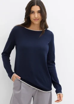 Pull en fine maille de coton mélangé