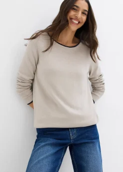 Pull en fine maille de coton mélangé